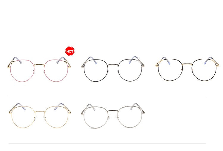 New metal anti-blue glasses fashion cat eye flat mirror