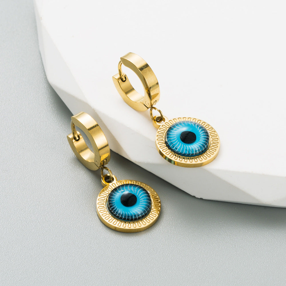 Titanium Steel Devil Eye Earrings