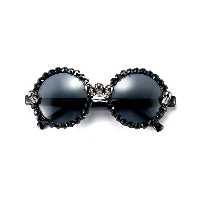 Gothic Skull Sunglasses  Crystal Punk Sun Glasses