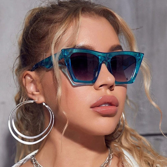 Fashion Vintage Oversized Cat Eye Sunglasses Women Luxury Brand Designer Sexy Lady