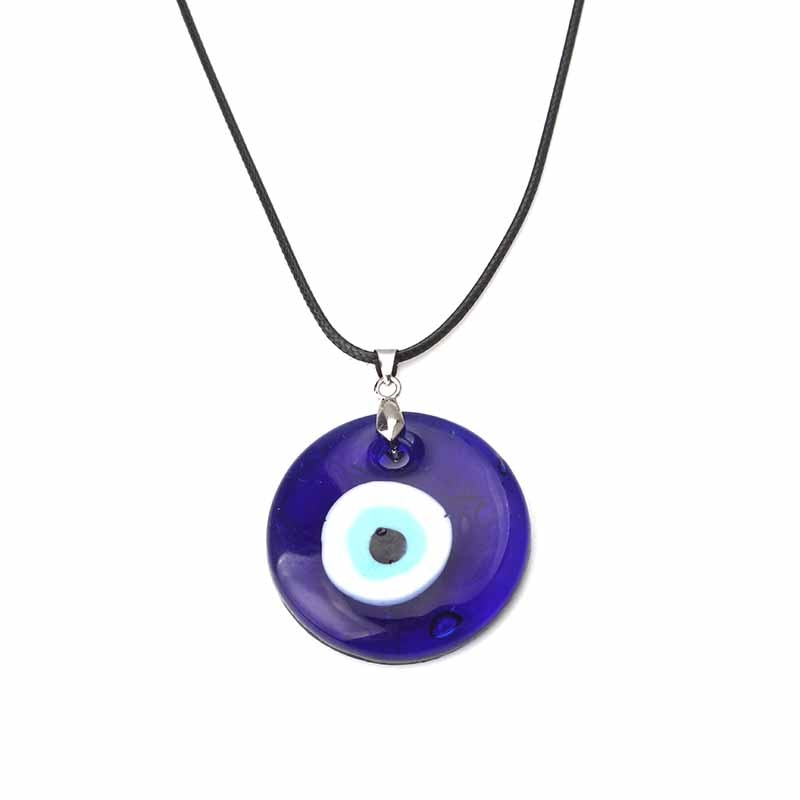 Blue Glass Evil Eye Necklace Pendants For Women