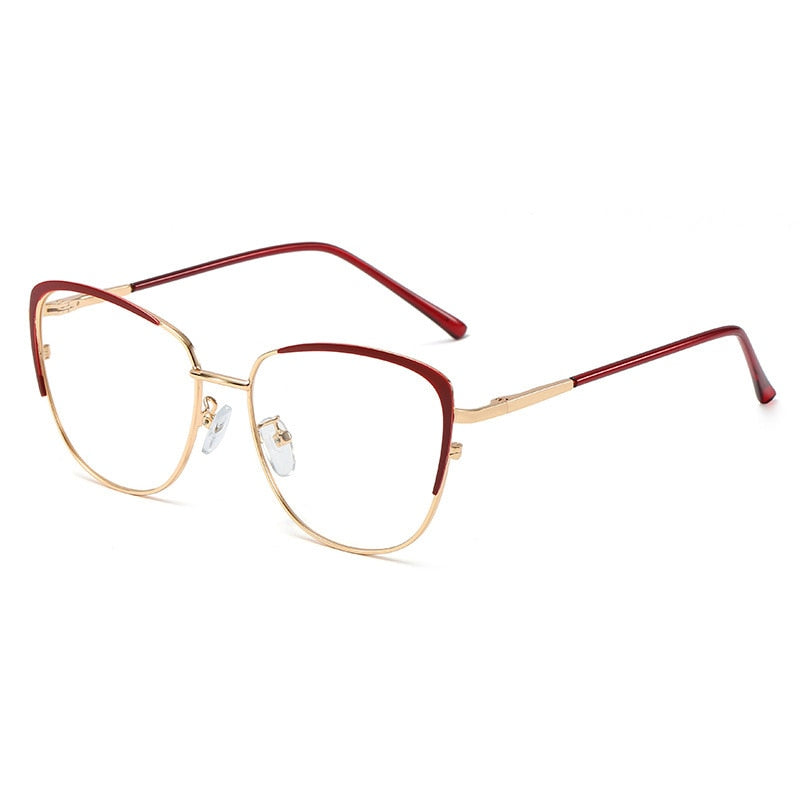 Cat Eye Retro Anti-blue light Metal Glasses Frames Men Women Optical Fashion Computer EyeGlasses
