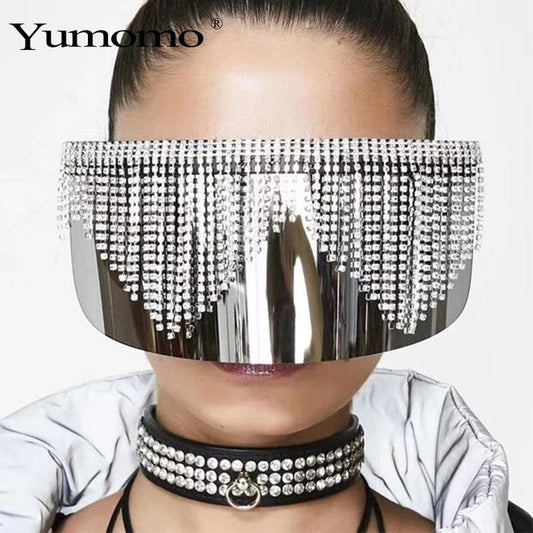 Colorful Rhinestones Personality Unisex Large Sunglasses