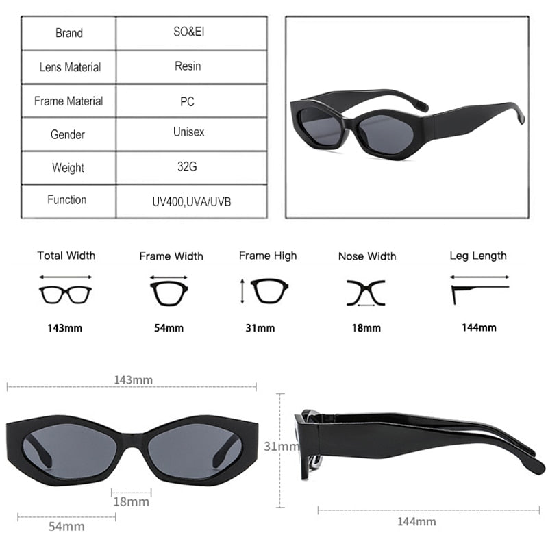 Popular Fashion Polygon Cat Eye Women Sunglasses Retro Colorful