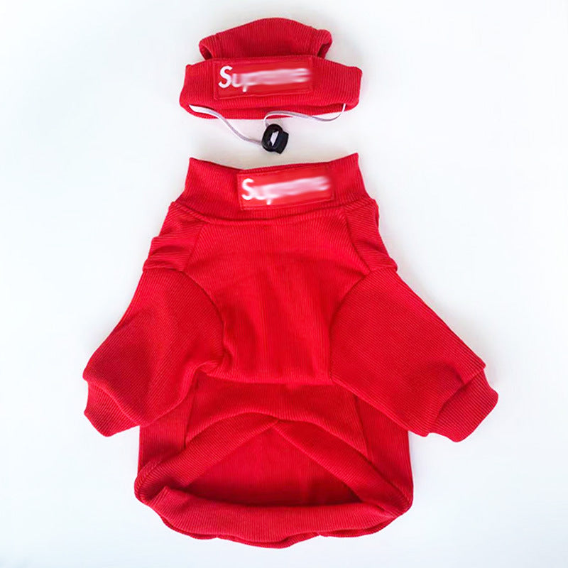 HYGGEPET Pet Clothing Fashion Brand Street Dog Clothing Fadou Teddy Schnauzer Undercoat Hat Set