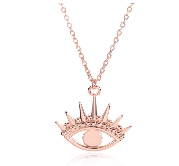 Evil Eye Pendant Necklace Women's Stainless Steel