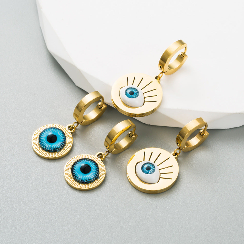 Titanium Steel Devil Eye Earrings