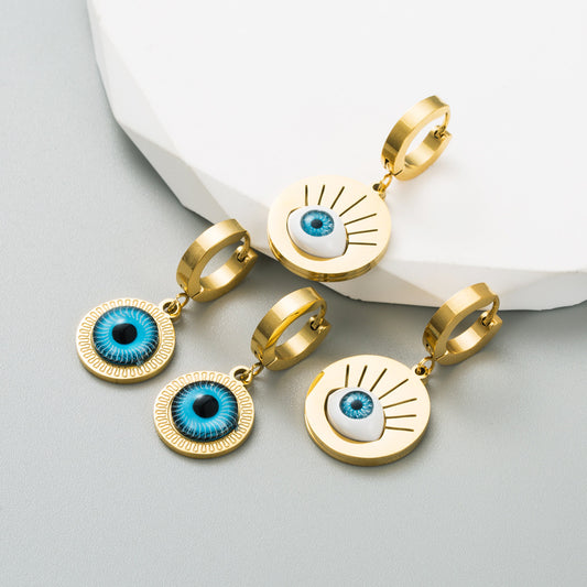Titanium Steel Devil Eye Earrings