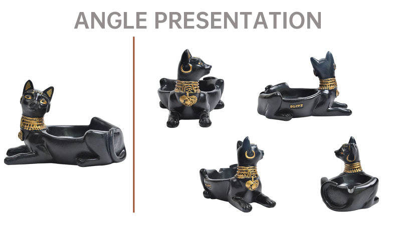 Ashtray Ornament Creative Egyptian Anubis & Cat& pharaoh Ashtray Resin Crafts office living room desktop home decoration