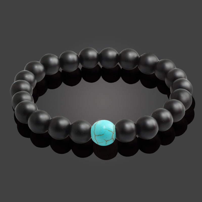 Unisex Black Lava Natural Stone Beads Bracelets
