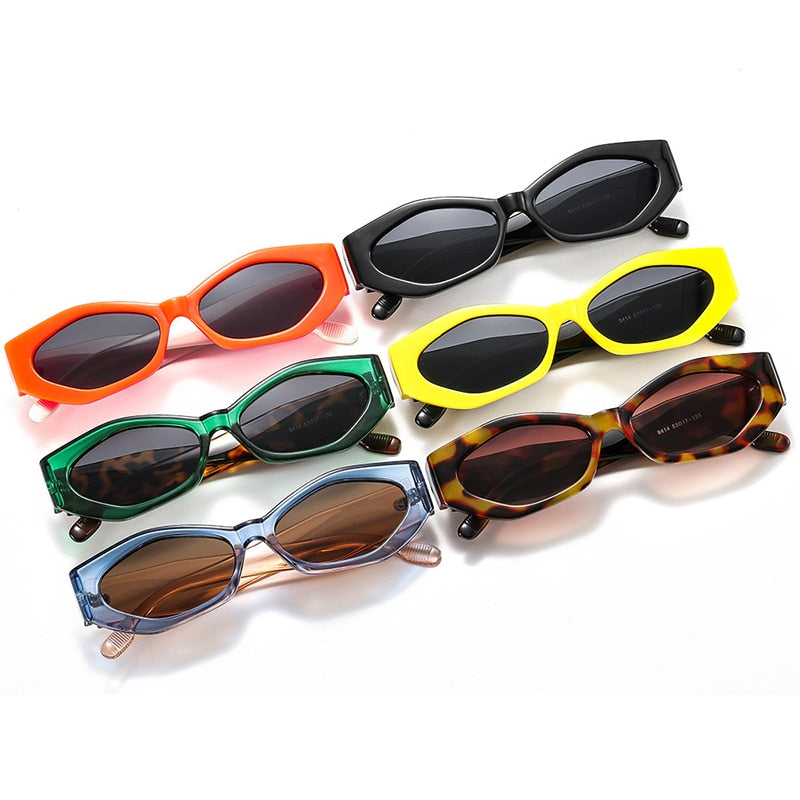 Popular Fashion Polygon Cat Eye Women Sunglasses Retro Colorful