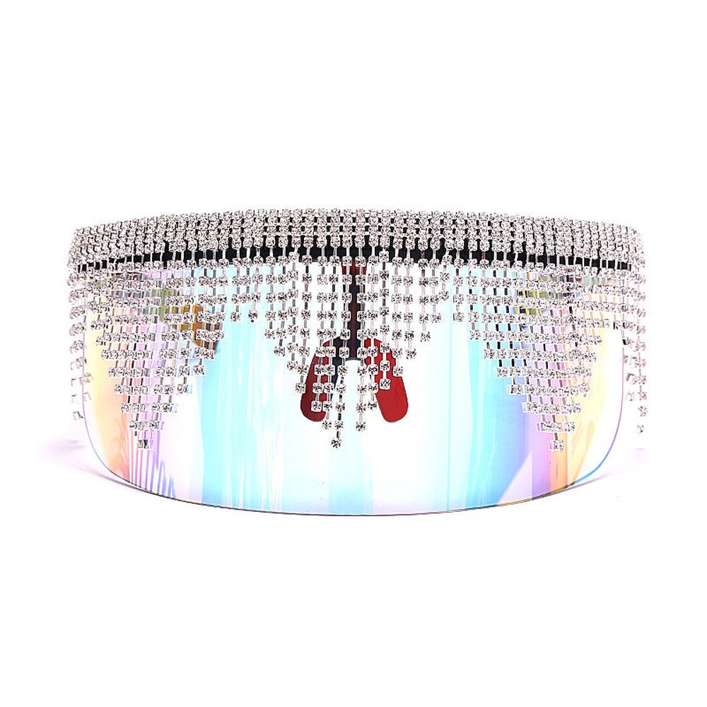 Colorful Rhinestones Personality Unisex Large Sunglasses