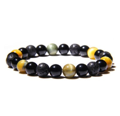 Tiger Eye Bracelet Obsidian Hematite Gemstone Bead Bracelet