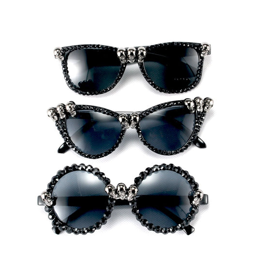 Gothic Skull Sunglasses  Crystal Punk Sun Glasses