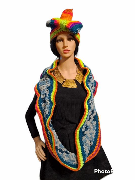 Spicy Pretty Camouflage Hat & Infinity Scarf Set
