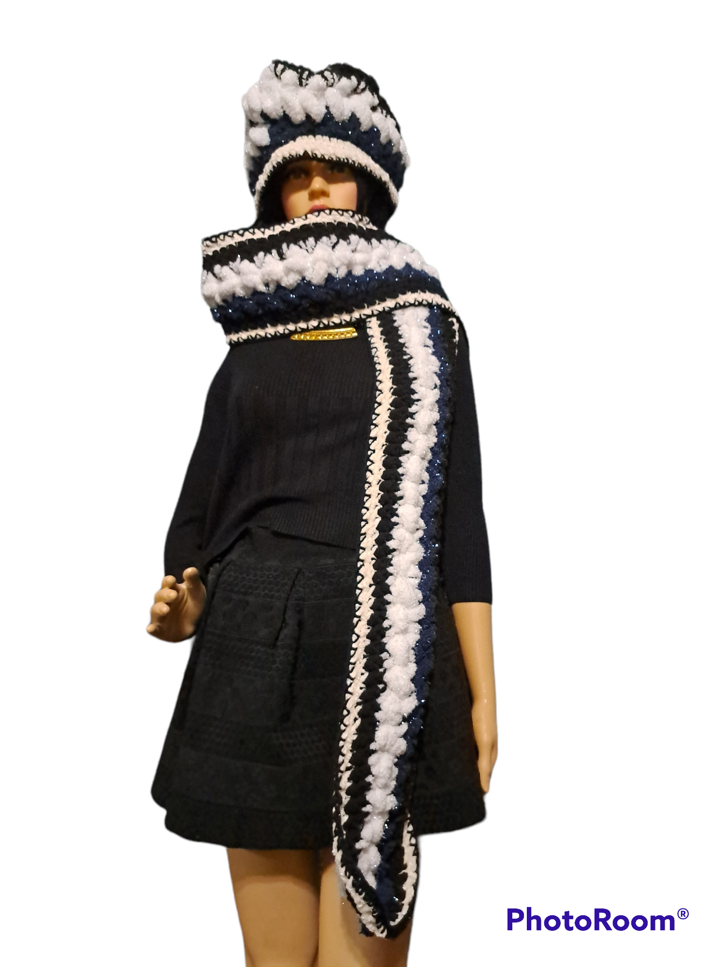 The Queens Comfort Beautiful Hand Crocheted Hat & Scarf Set