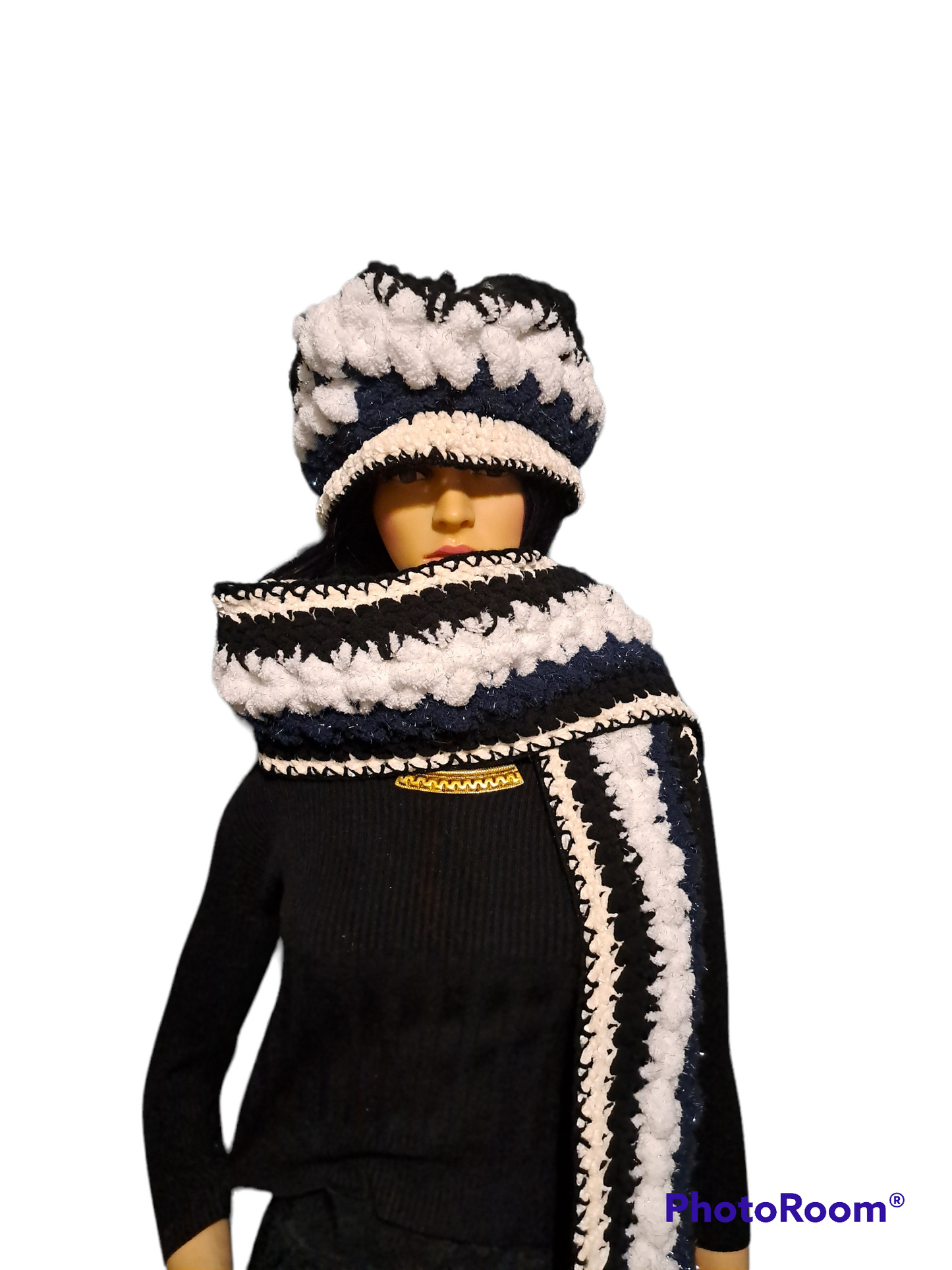The Queens Comfort Beautiful Hand Crocheted Hat & Scarf Set