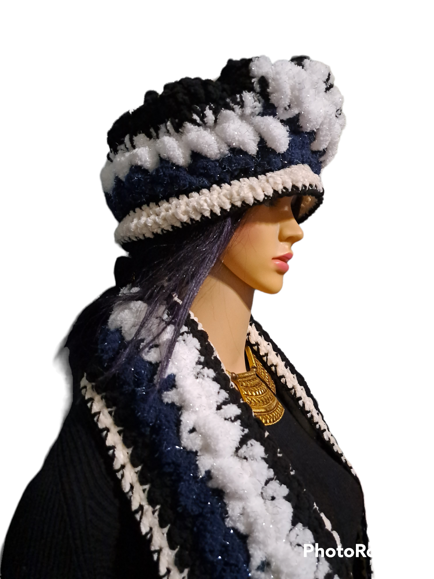 The Queens Comfort Beautiful Hand Crocheted Hat & Scarf Set
