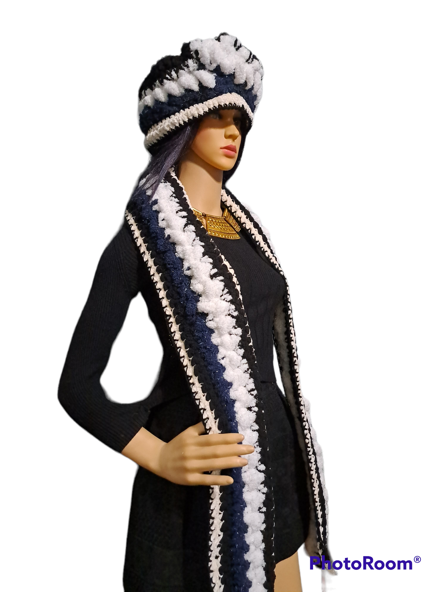 The Queens Comfort Beautiful Hand Crocheted Hat & Scarf Set