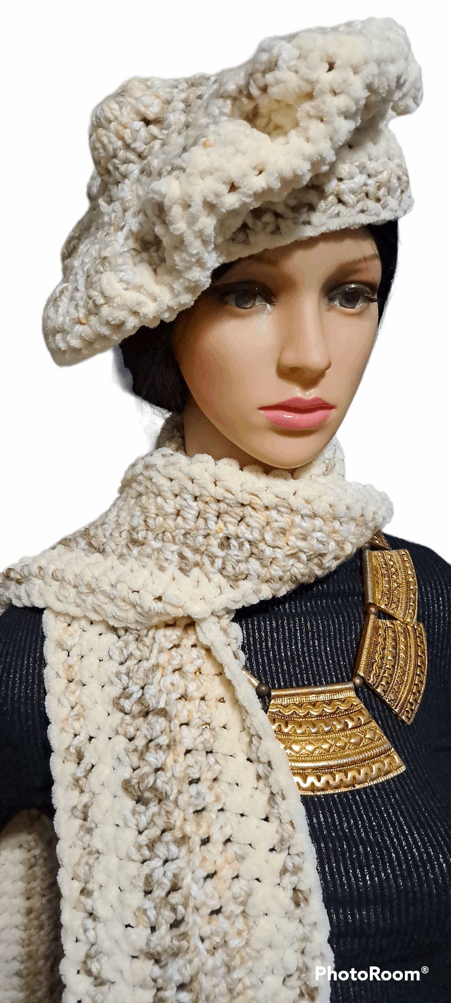 Miss Pretty In Variegated Yellow Hat & Scarf Set