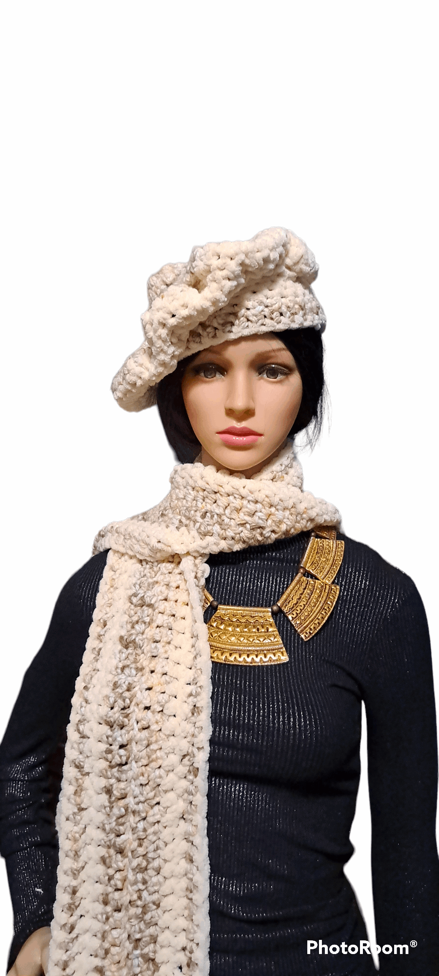 Miss Pretty In Variegated Yellow Hat & Scarf Set
