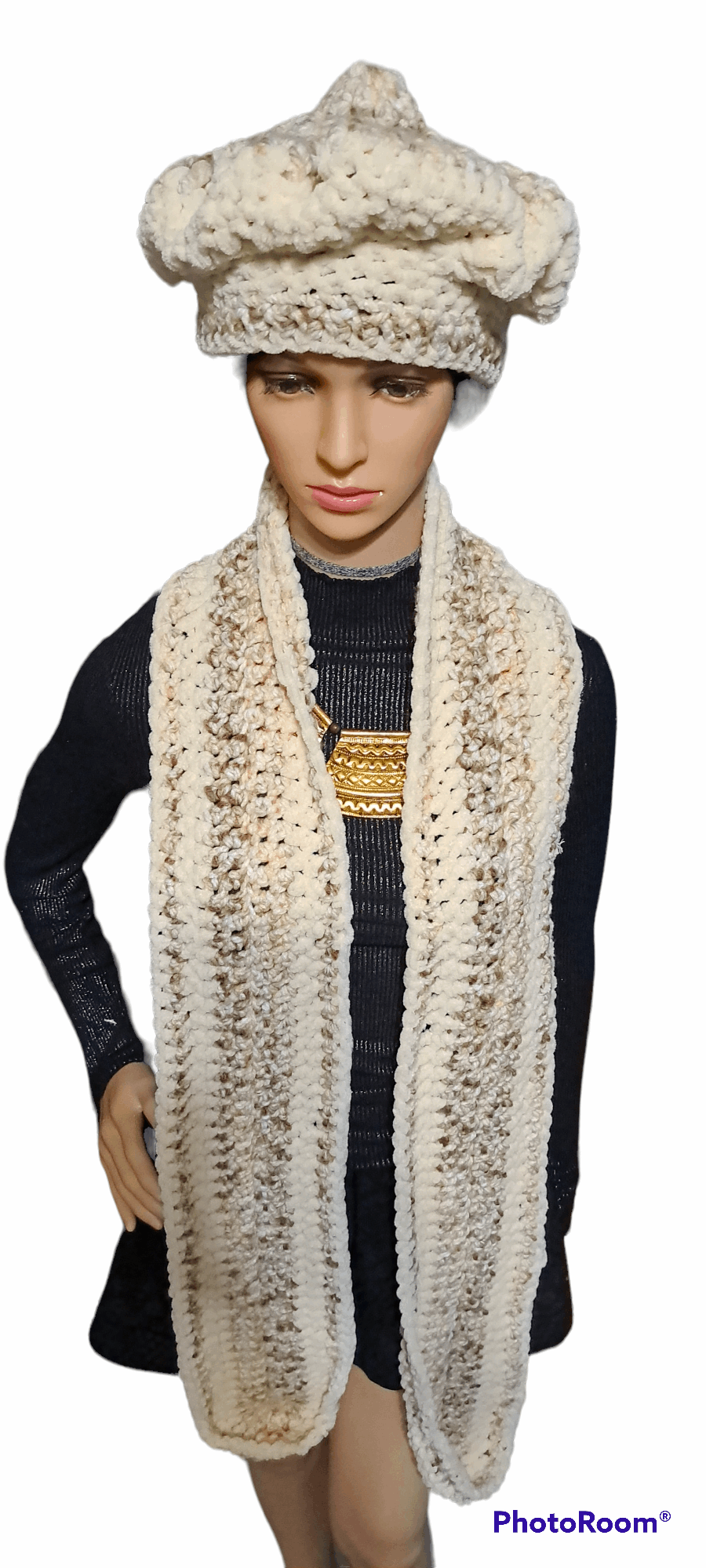 Miss Pretty In Variegated Yellow Hat & Scarf Set