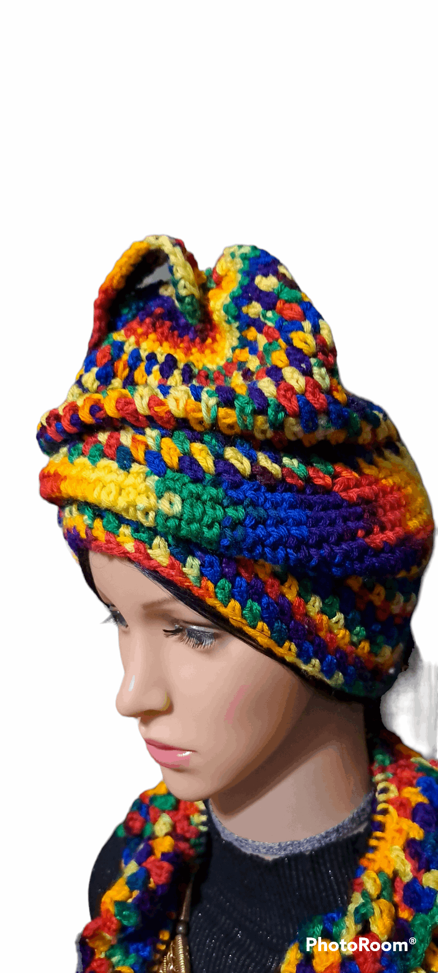 Bright Multi-Colored Infinity Hat & Scarf Set