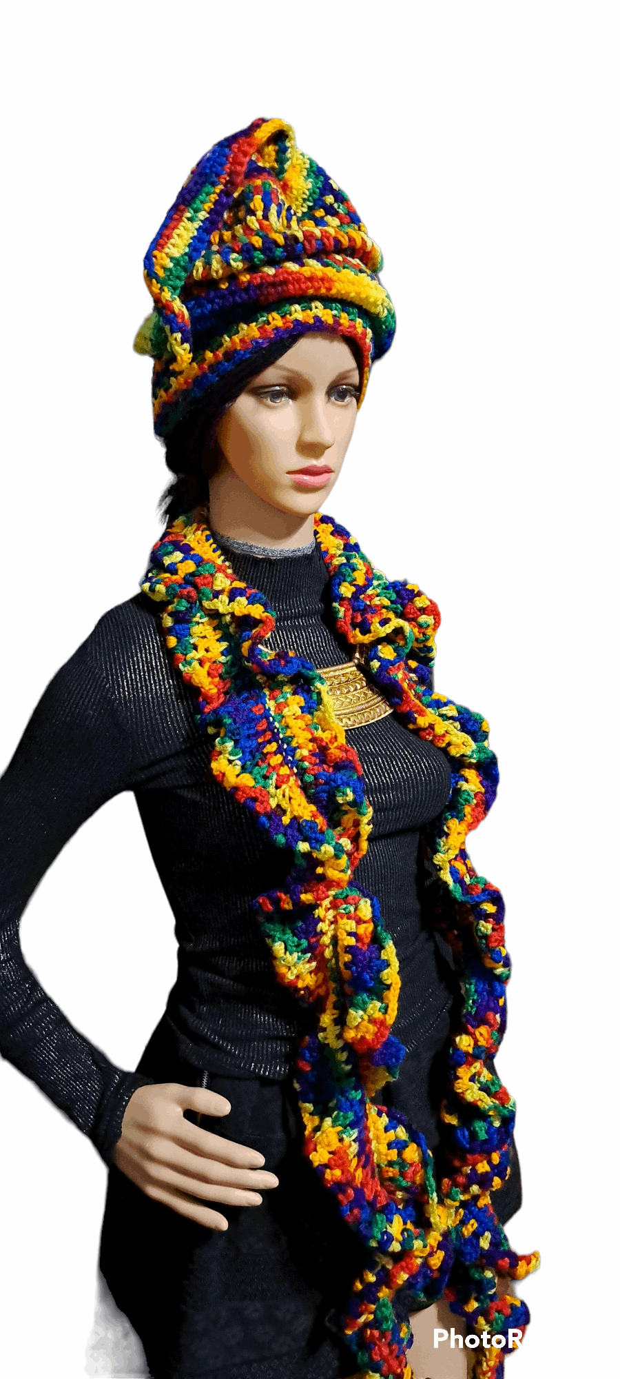 Bright Multi-Colored Infinity Hat & Scarf Set