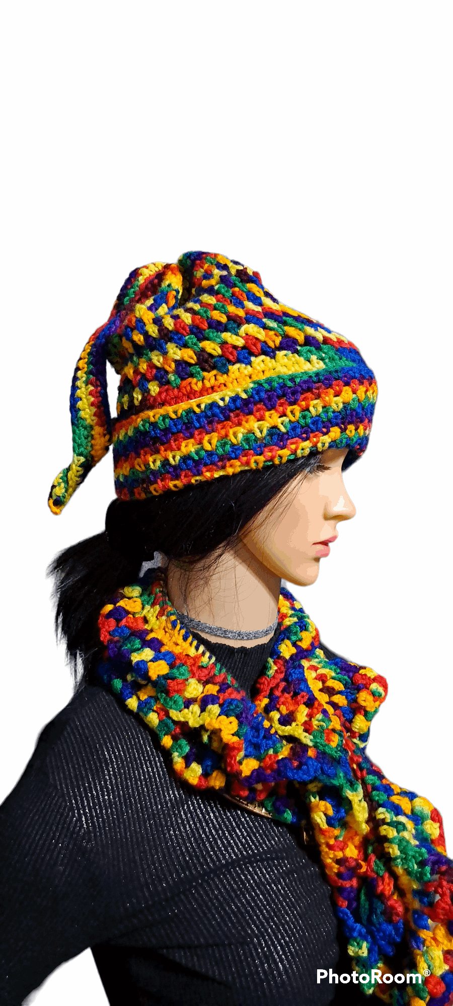 Bright Multi-Colored Infinity Hat & Scarf Set