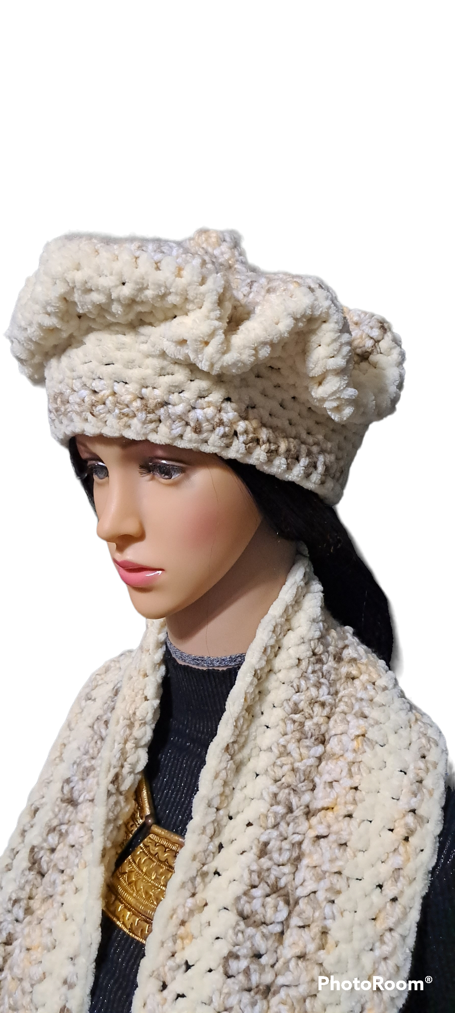Miss Pretty In Variegated Yellow Hat & Scarf Set