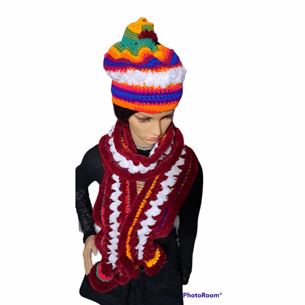 She Pretty In Red & Other Colors Hat & Scarf Set