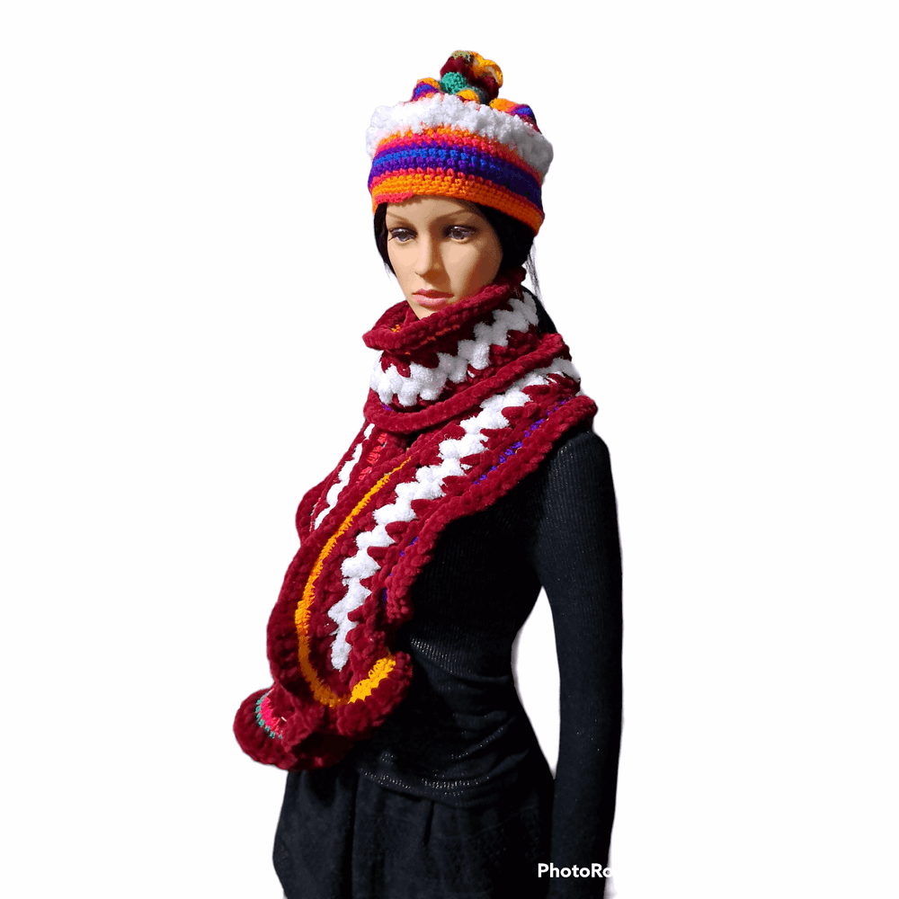 She Pretty In Red & Other Colors Hat & Scarf Set