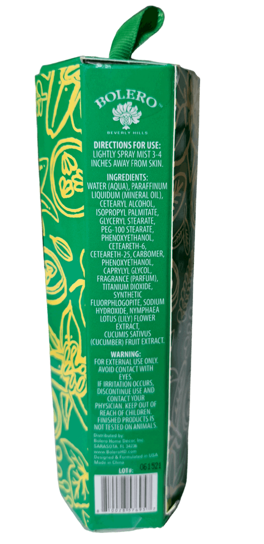 Bolero Water Lily & Cucumber Moisturizing Body Mist