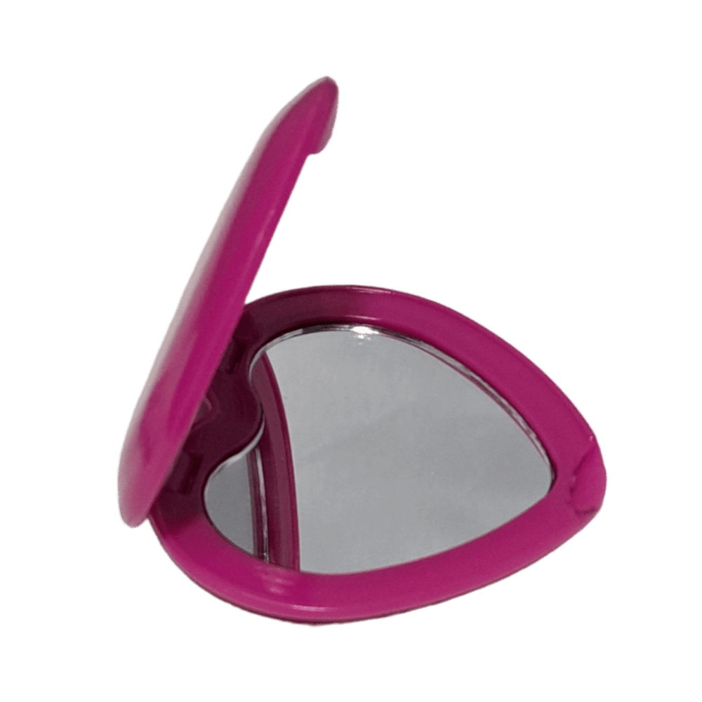 Adorable "beauty is found in the imperfections" inscribed Burgundy Heart shaped Compact Mirror
