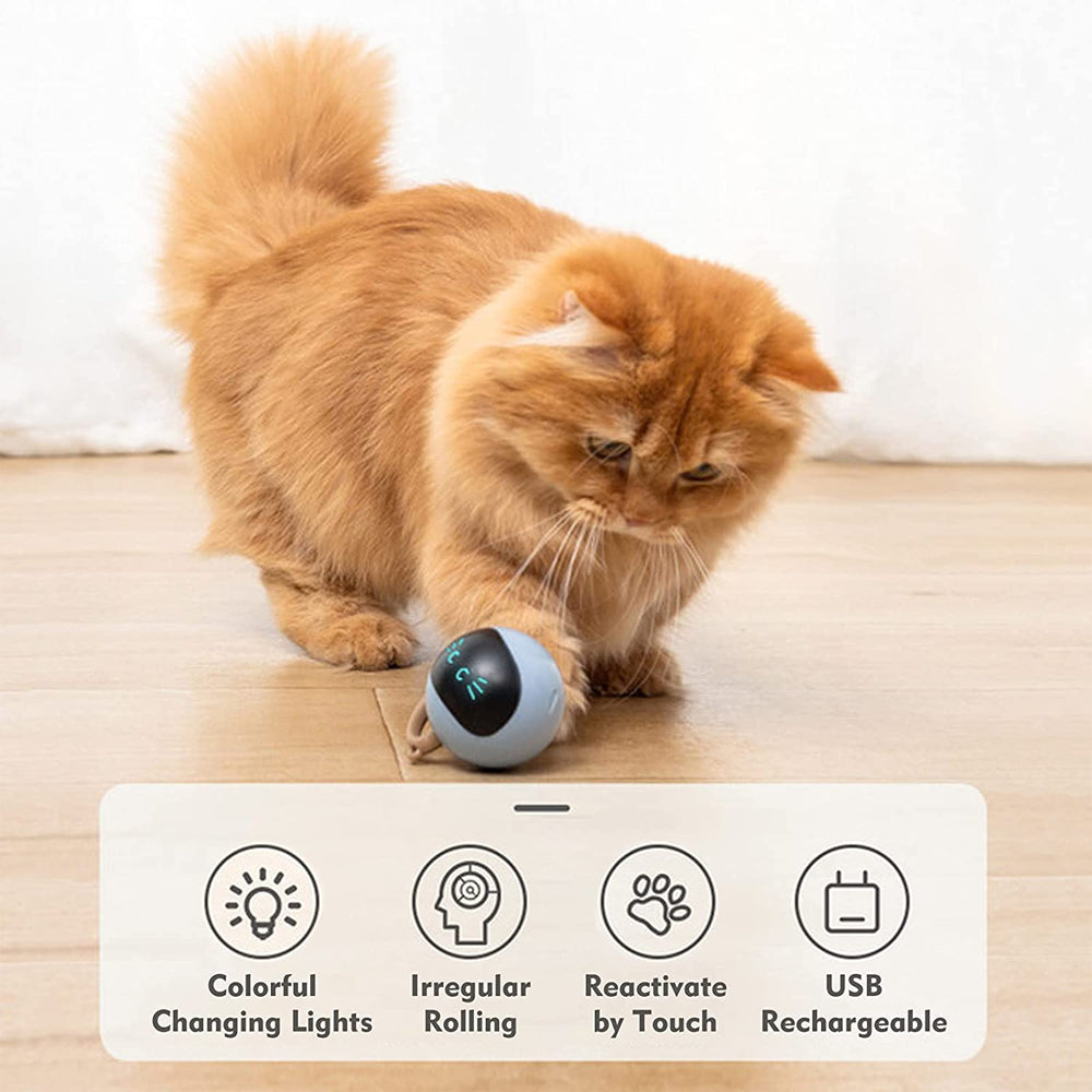 USB Rechargeable Interactive Colorful LED Self-Rotating Toy Ball_4