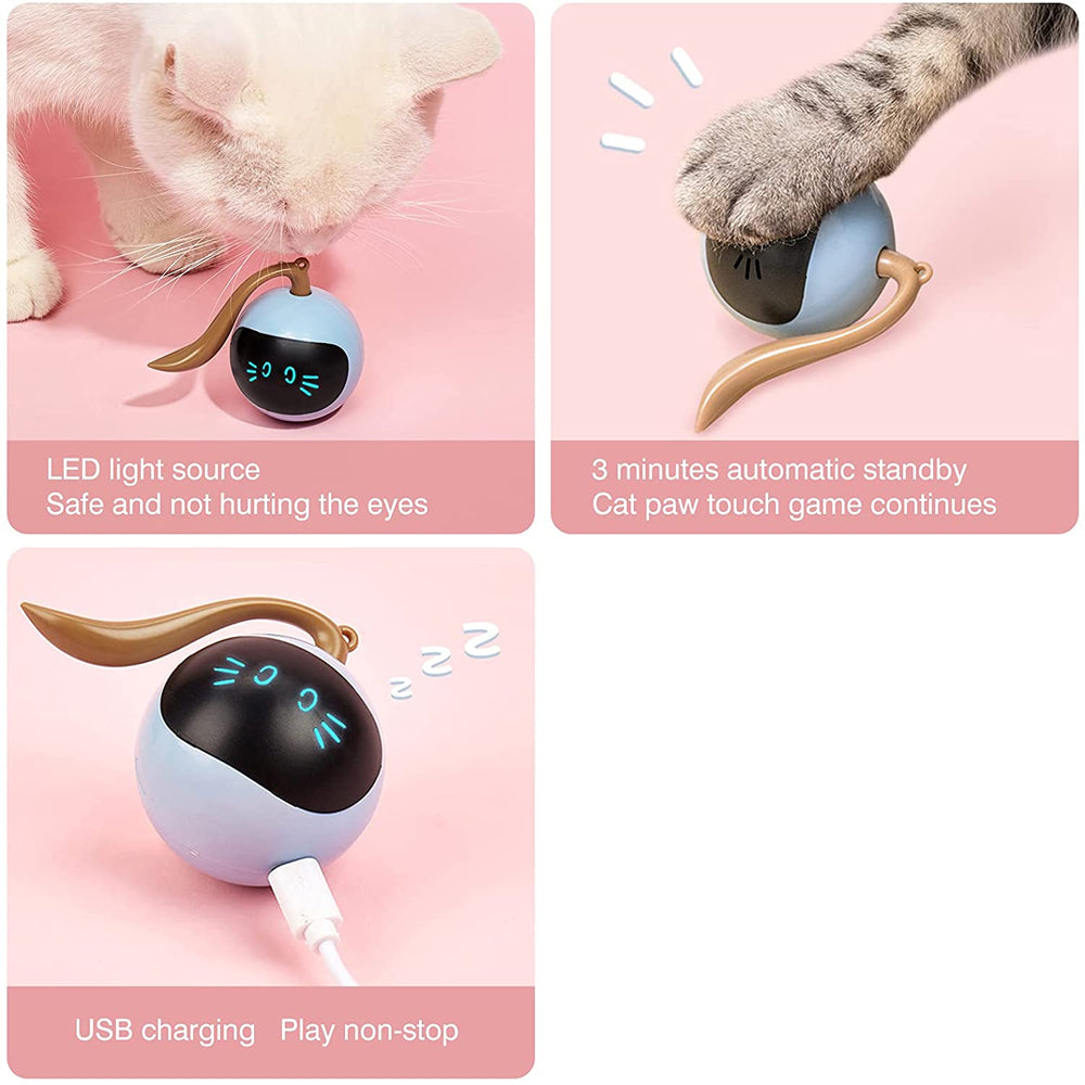 USB Rechargeable Interactive Colorful LED Self-Rotating Toy Ball_9